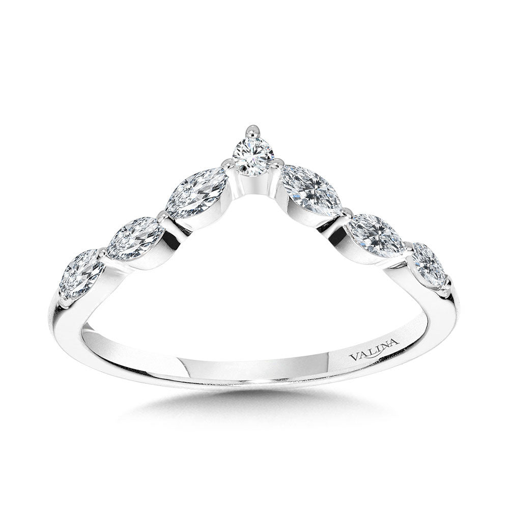 Valina Marquise Diamond Chevron Wedding Band R2393BW-SR