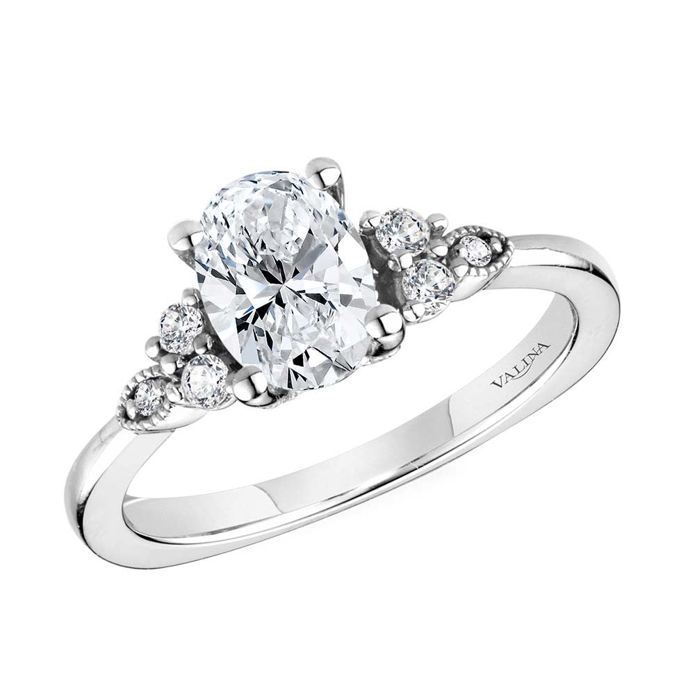 Valina Oval-Cut Tapered & Winged Diamond Engagement Ring R2243W