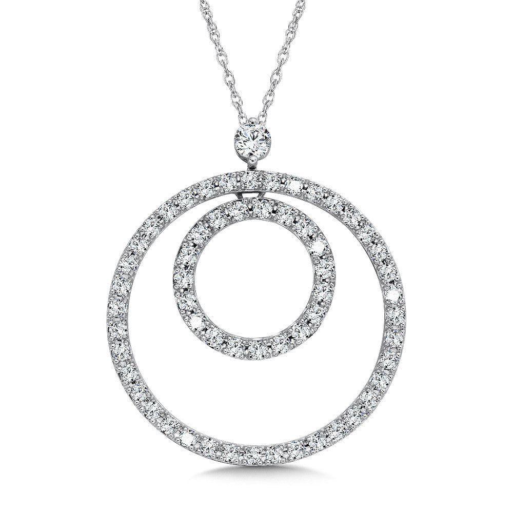 DOUBLE DIAMOND CIRCLE NECKLACE PDD2526-WCH