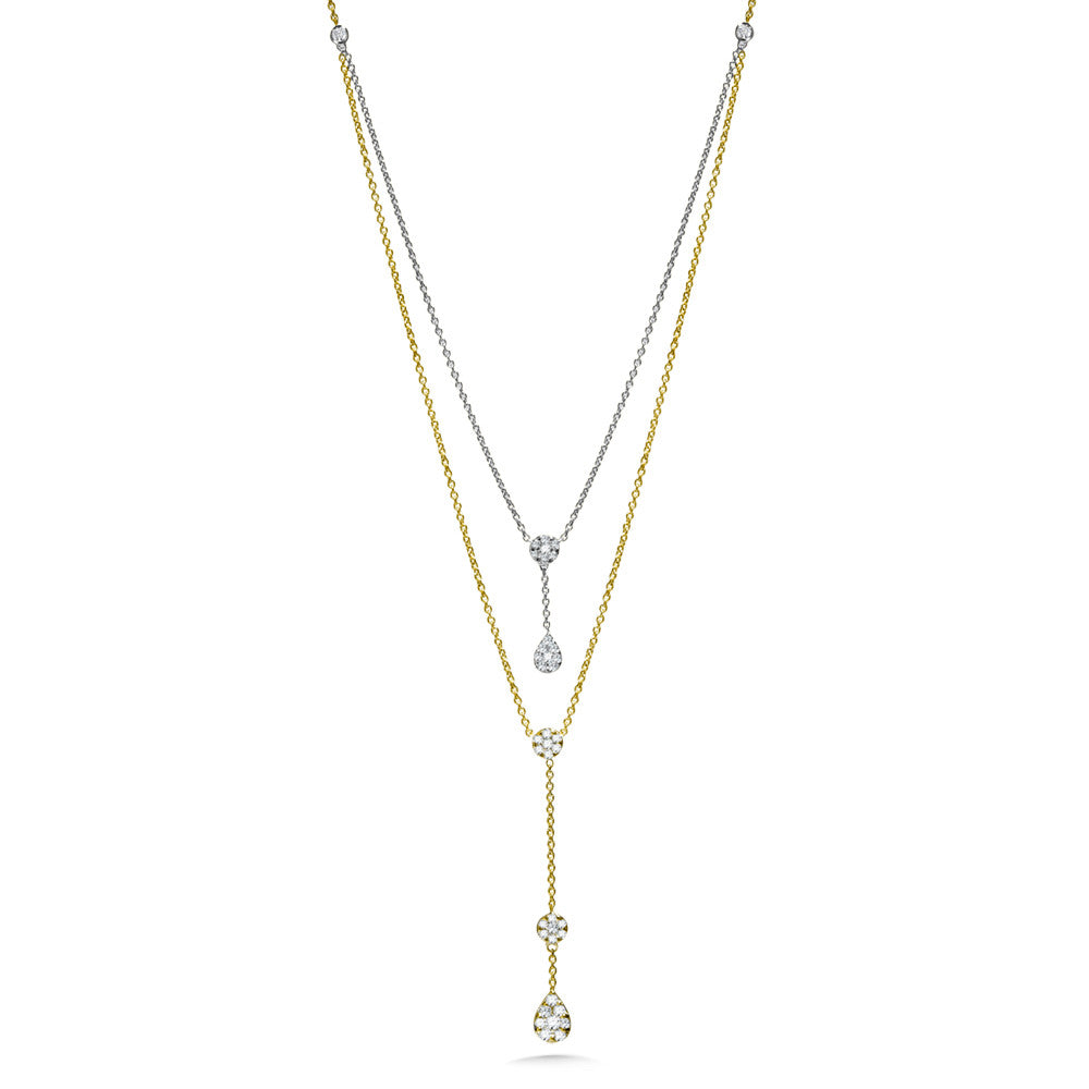 14K WHITE AND YELLOW GOLD DIAMOND NECKLACE PDD2977-T