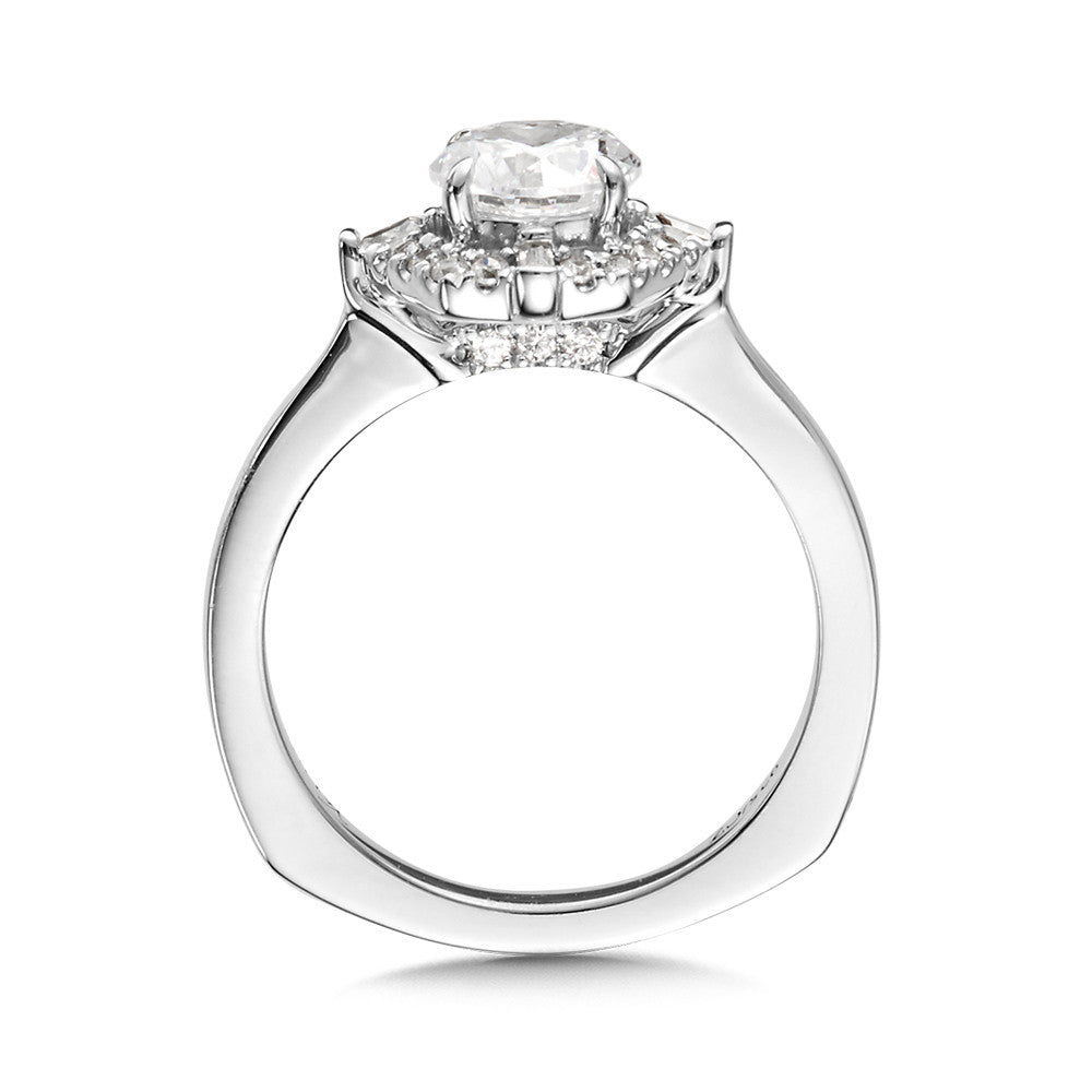 Valina Hexagon-Shaped Halo Diamond Engagement Ring R1029W