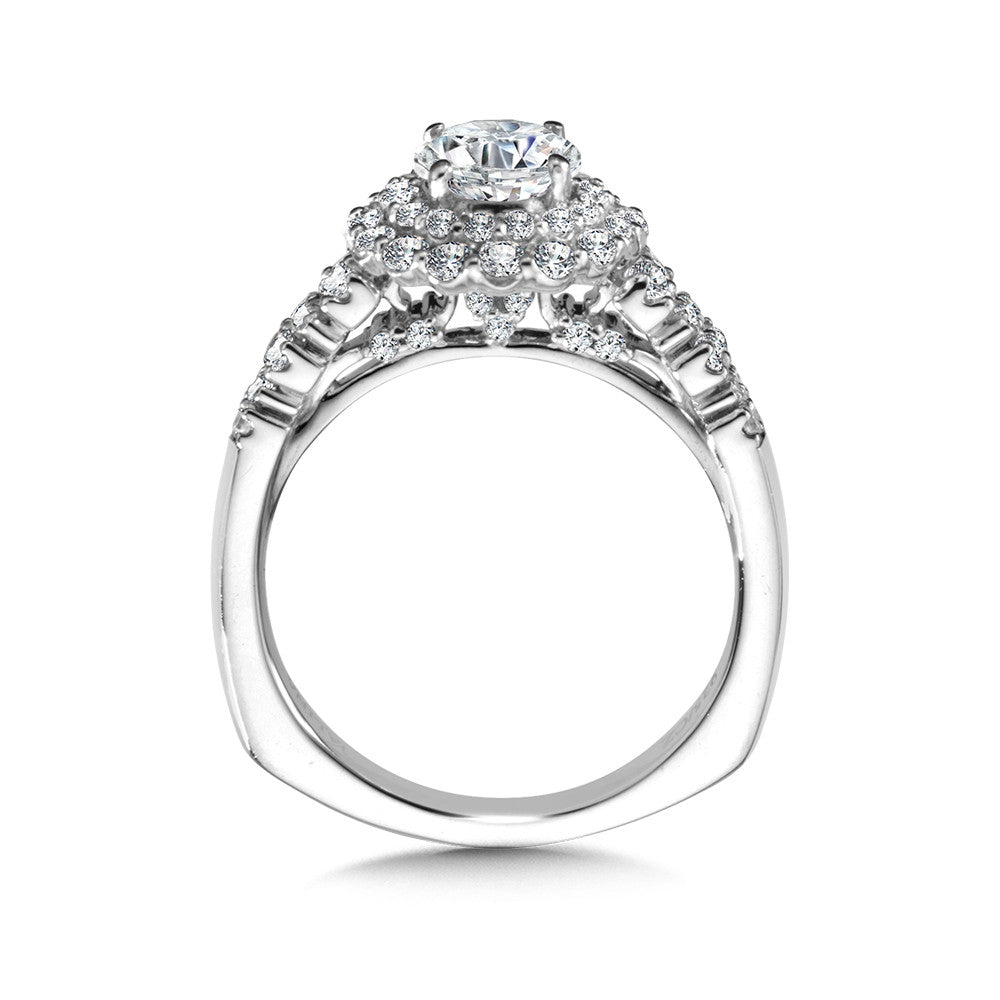 Valina Double Halo Diamond Engagement Ring R1034W