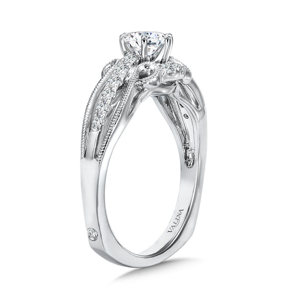 Valina Vintage Six-Prong Milgrain Diamond Engagement Ring R1067W