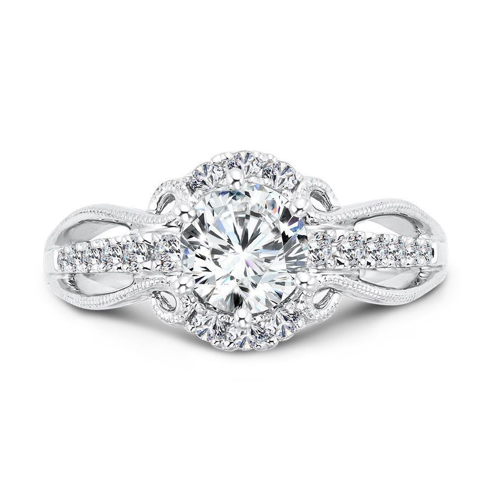 Valina Vintage Six-Prong Milgrain Diamond Engagement Ring R1068W