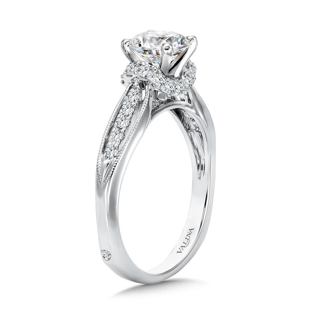 Valina Vintage Milgrain Diamond Engagement Ring R1070W