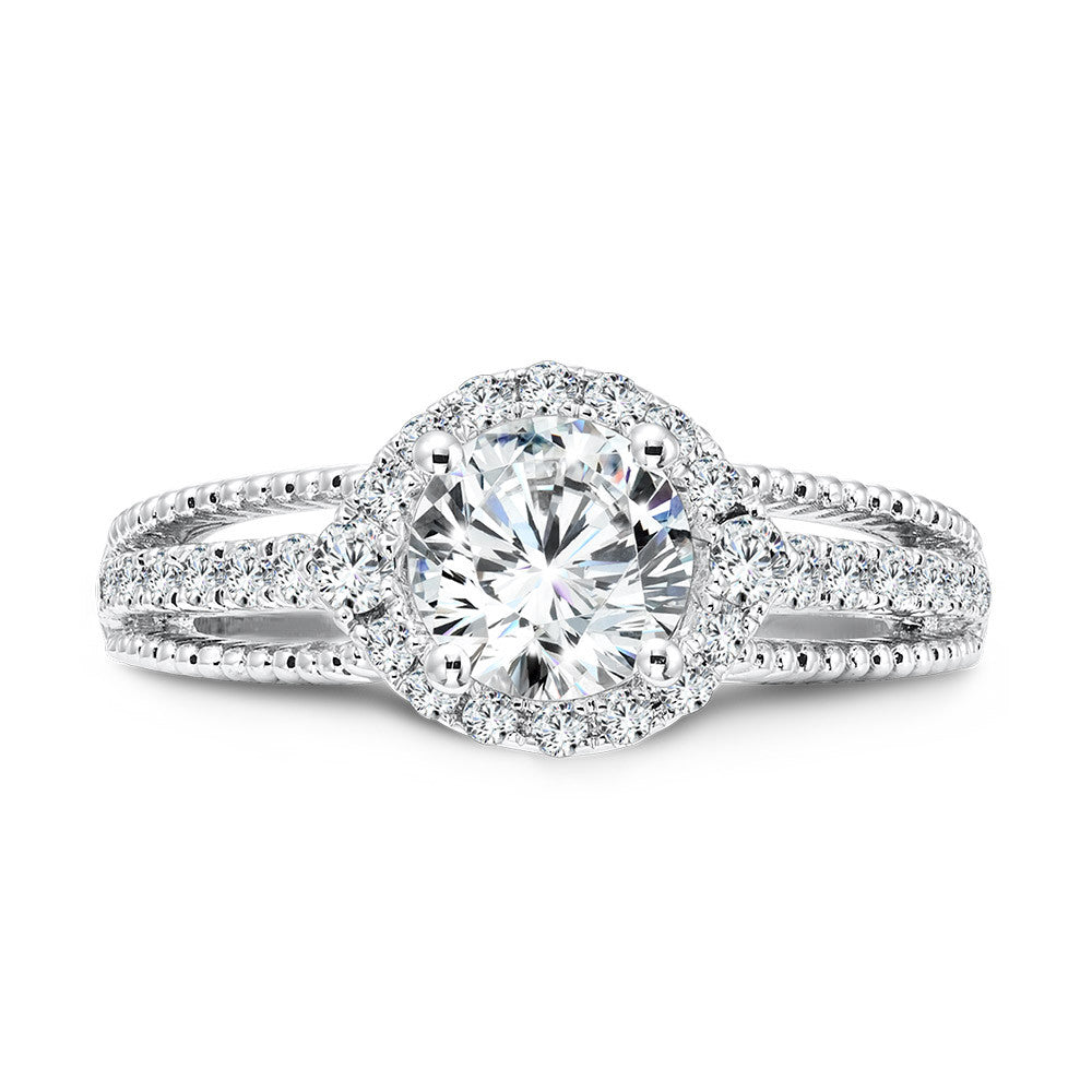 Valina Vintage Diamond Halo Engagement Ring R1072W