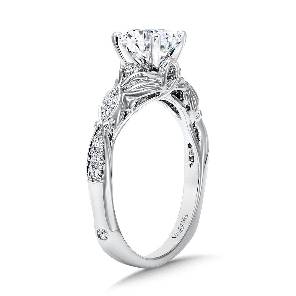 Valina Vintage Tapered Diamond Engagement Ring R1074W