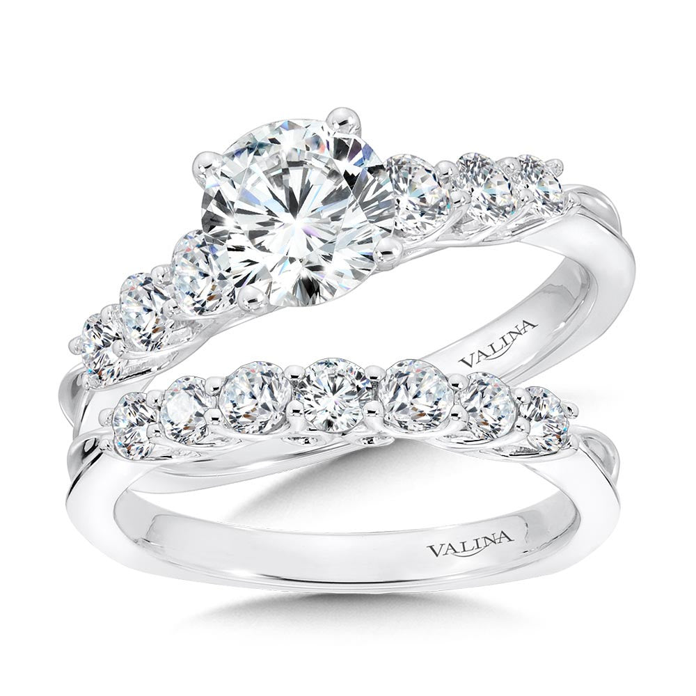 Valina Tapered Straight Diamond Engagement Ring R1089W