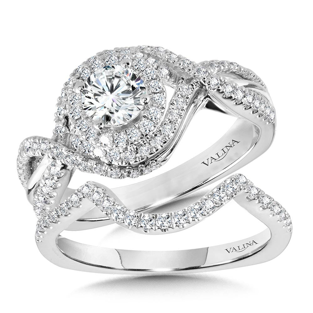 Valina Crisscross Diamond Triple-Halo Engagement Ring R1100W
