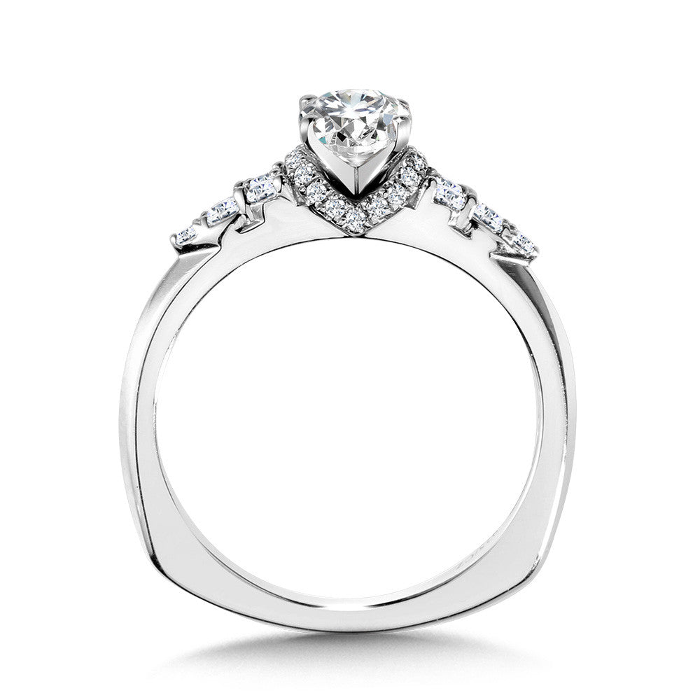 Valina Tapered Oval Diamond Engagement Ring R1107W
