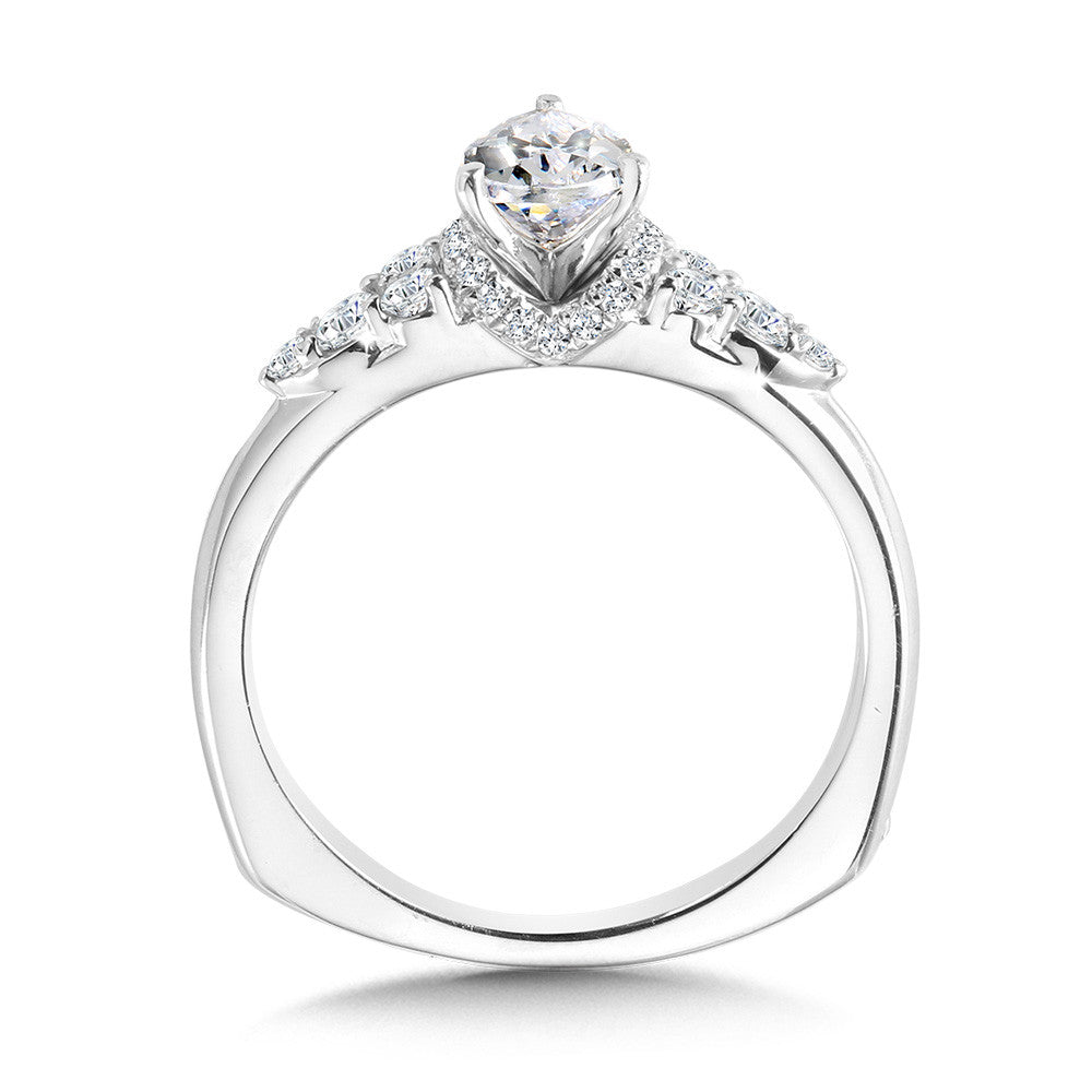 Valina Tapered Pear Diamond Engagement Ring R1109W
