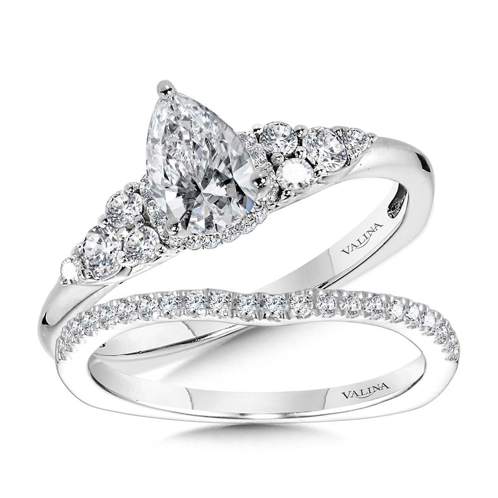 Valina Tapered Pear Diamond Engagement Ring R1109W