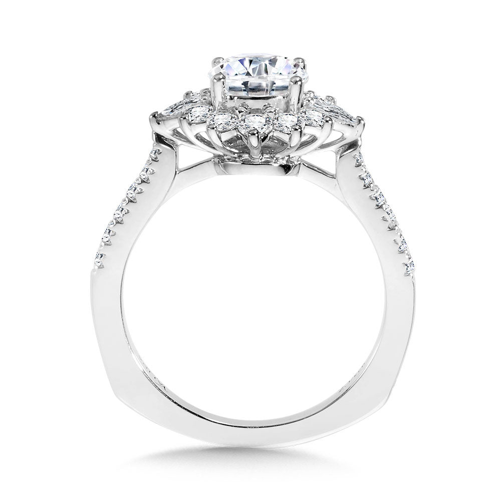 Valina Statement Diamond Halo Engagement Ring R1114W