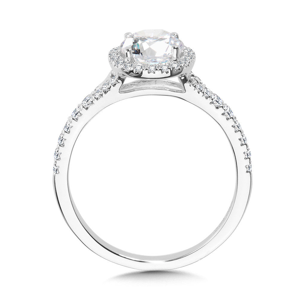 Valina Round Split Shank Halo Engagement Ring R1122W-SR