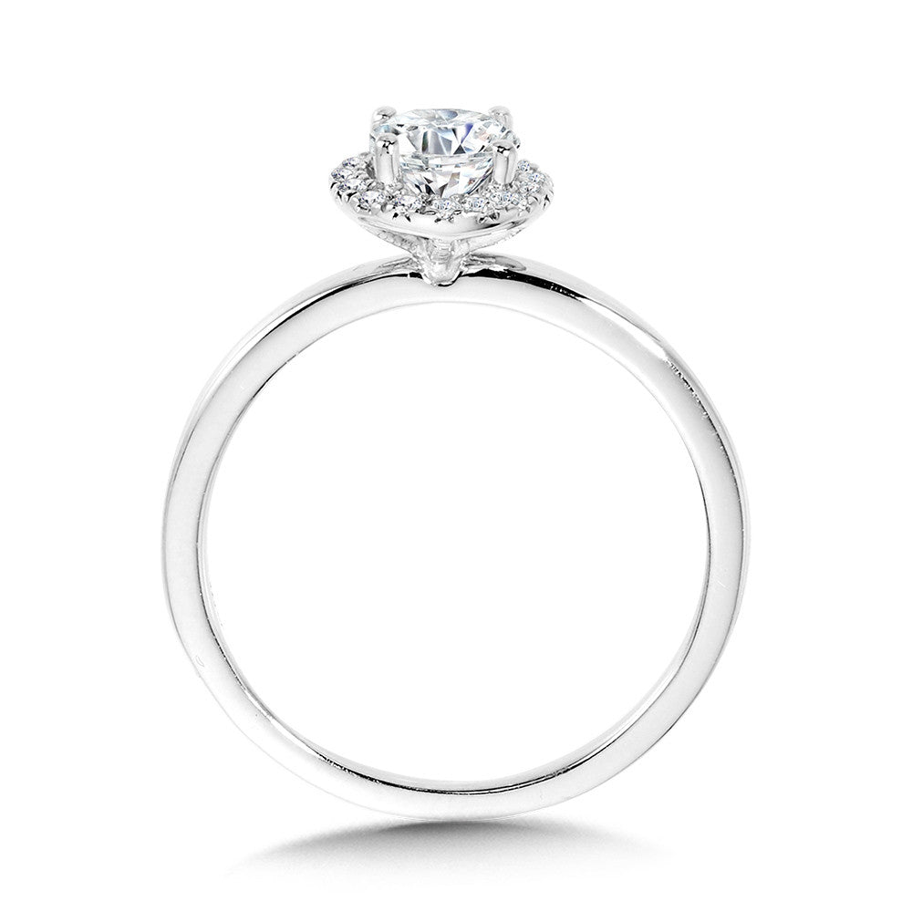 Valina Classic Straight Halo Engagement Ring R1138W-SR