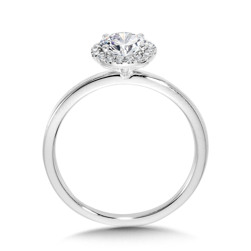 CLASSIC STRAIGHT HALO ENGAGEMENT RING R1139W-SR