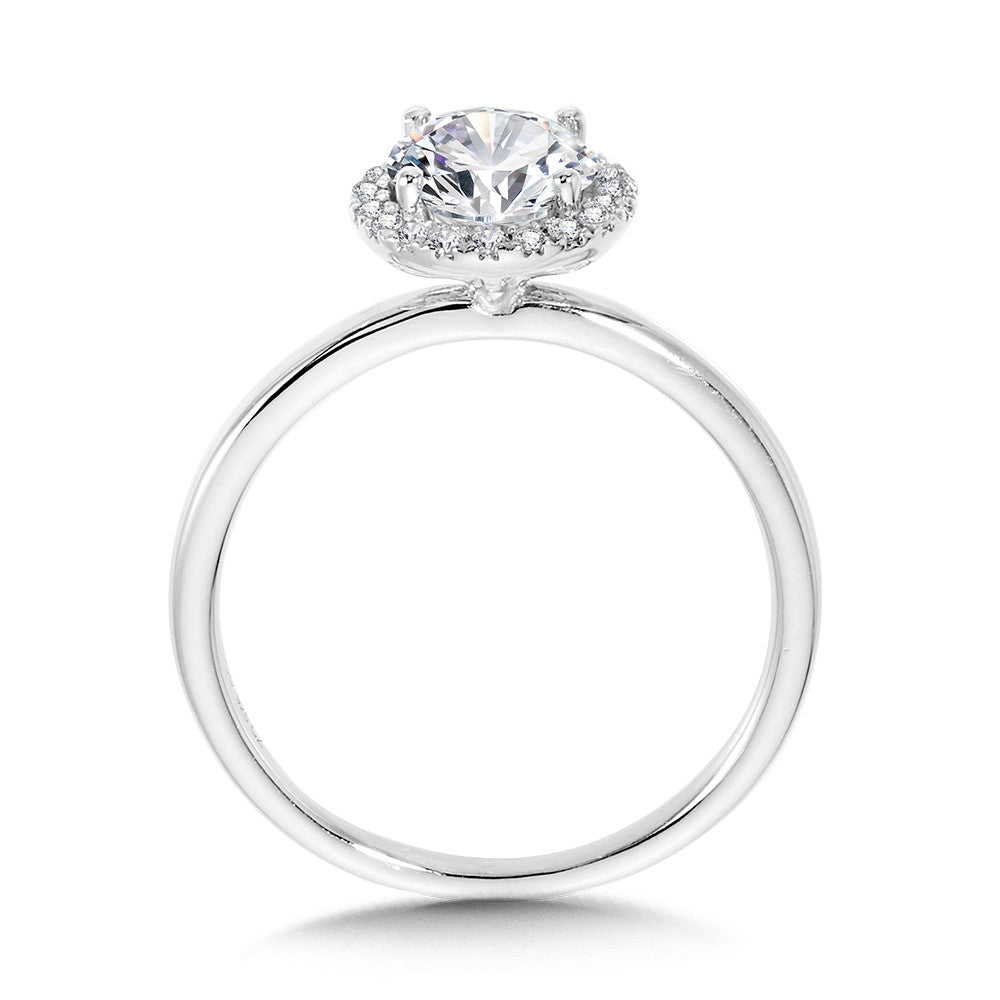 Valina Classic Straight Halo Engagement Ring R1140W-SR