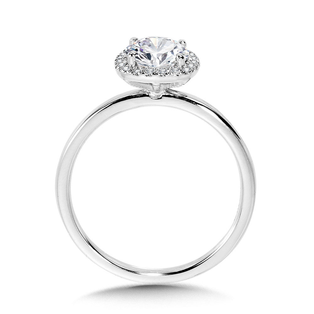 Valina Classic Straight Cushion-Shaped Halo Engagement Ring R1141W-SR