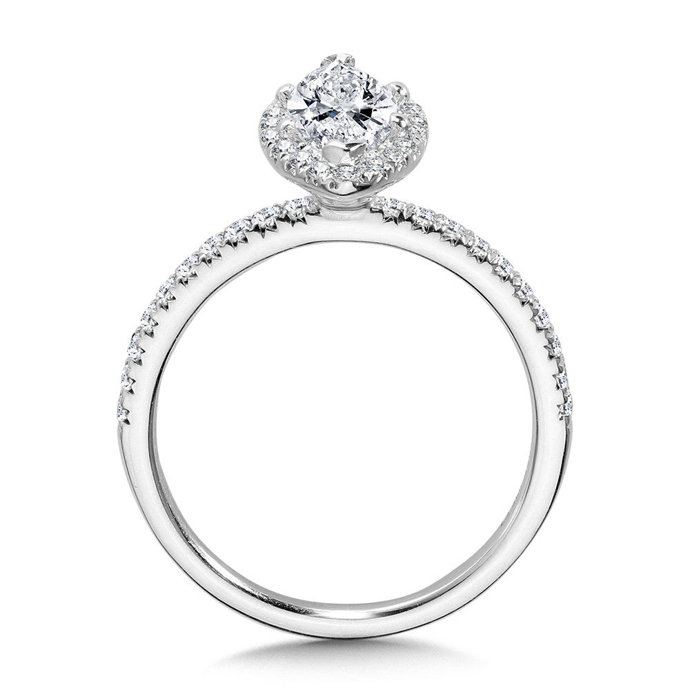 CLASSIC STRAIGHT MARQUISE HALO ENGAGEMENT RING R1149W-SR