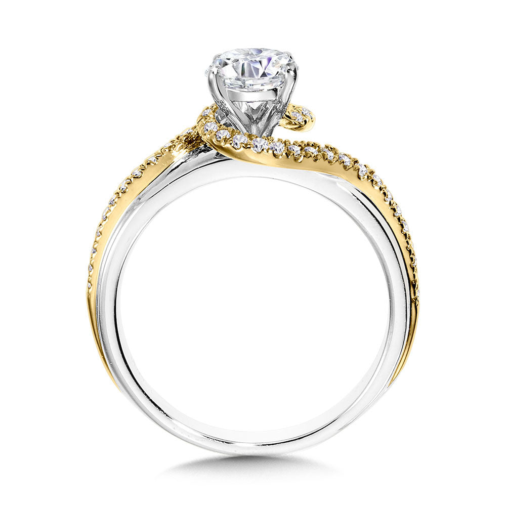 BYPASS SPIRAL TWO-TONE ENGAGEMENT RING R1154WY-SR