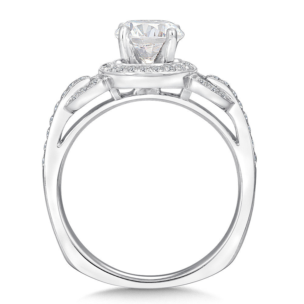 Valina Chain-Loop Halo Diamond Engagement Ring R146W