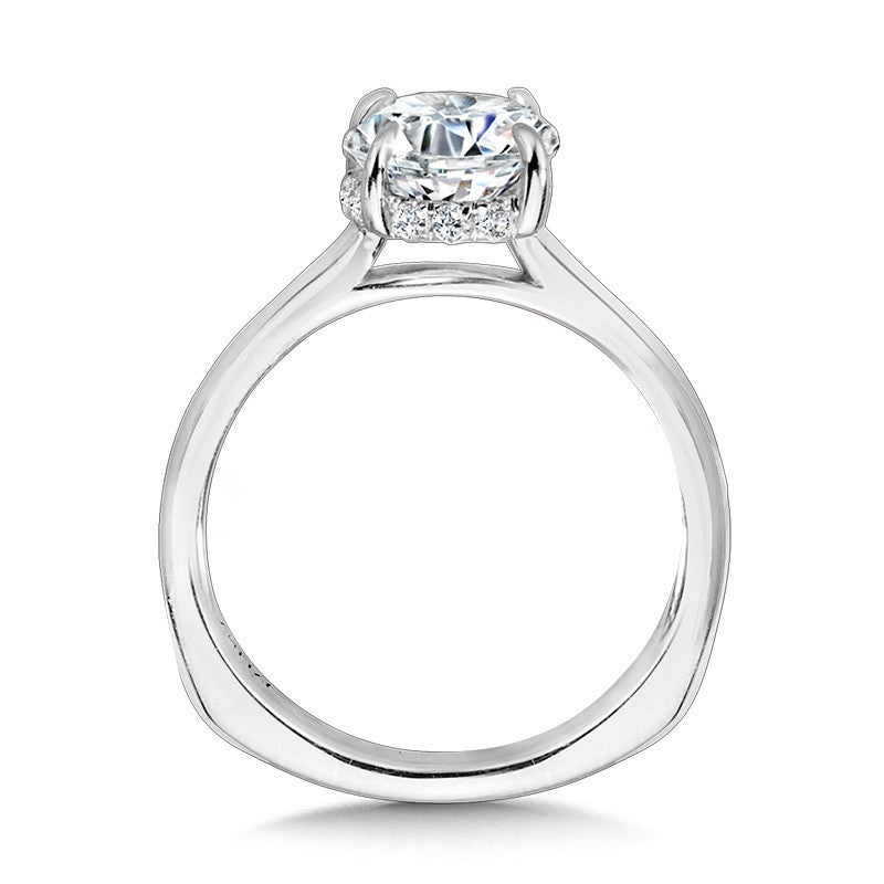 FLOATING HIDDEN HALO SOLITAIRE DIAMOND ENGAGEMENT RING R2307W
