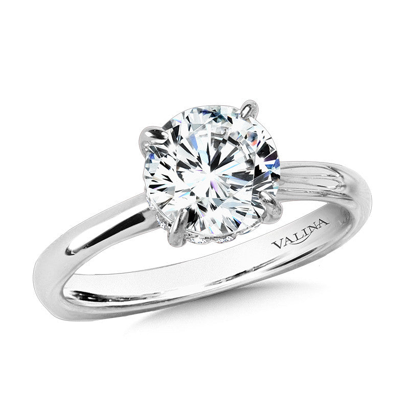 FLOATING HIDDEN HALO SOLITAIRE DIAMOND ENGAGEMENT RING R2307W