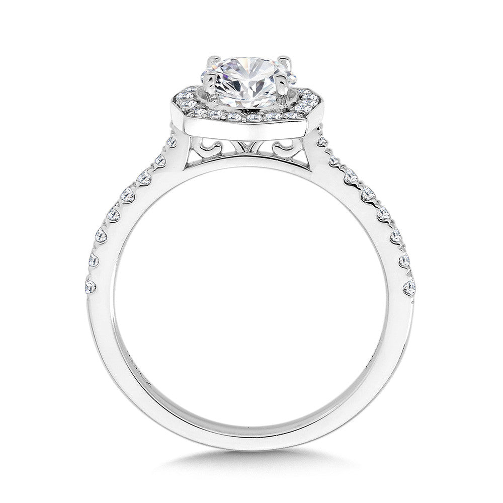 Valina Fancy Cushion-Shaped Diamond Halo Engagement Ring R2316W-SR