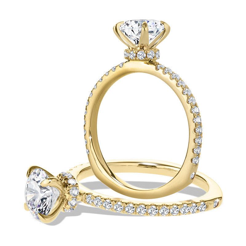 Valina Straight Diamond Colar Engagement Ring R2317Y