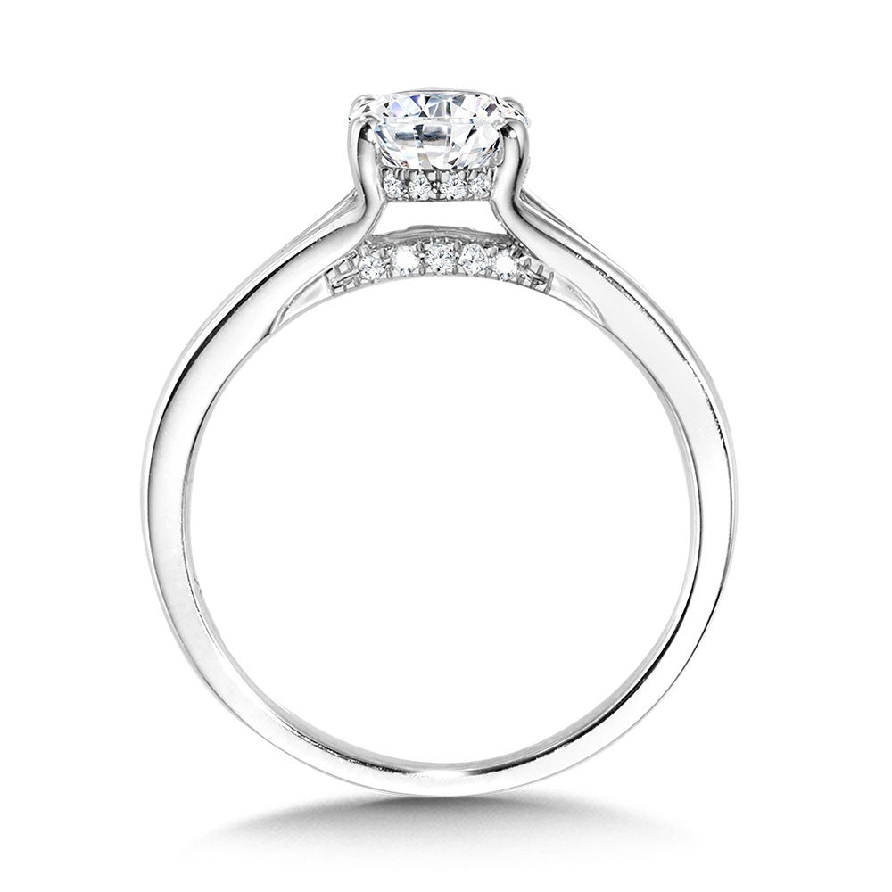 Valina Oval-Cut Hidden Halo & Split Shank Diamond Engagement R2366W-SR