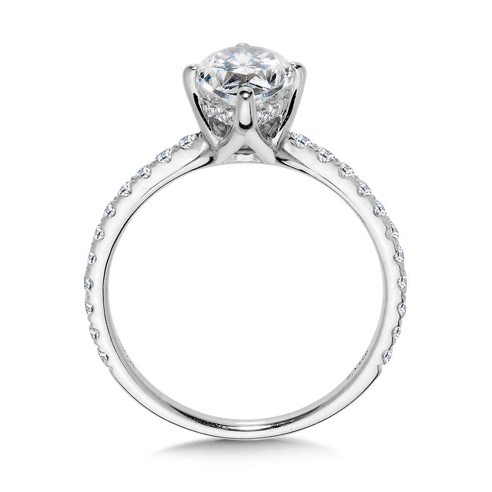 Valina Straight Pear-Cut Hidden Halo Diamond Engagement Ring R2367W-SR