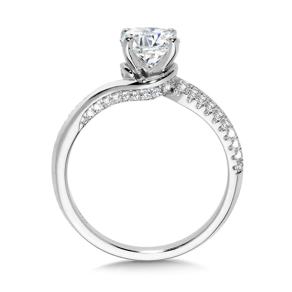 Valina Subtle Diamond Bypass Engagement Ring w/ Hidden Accents R2370W-SR