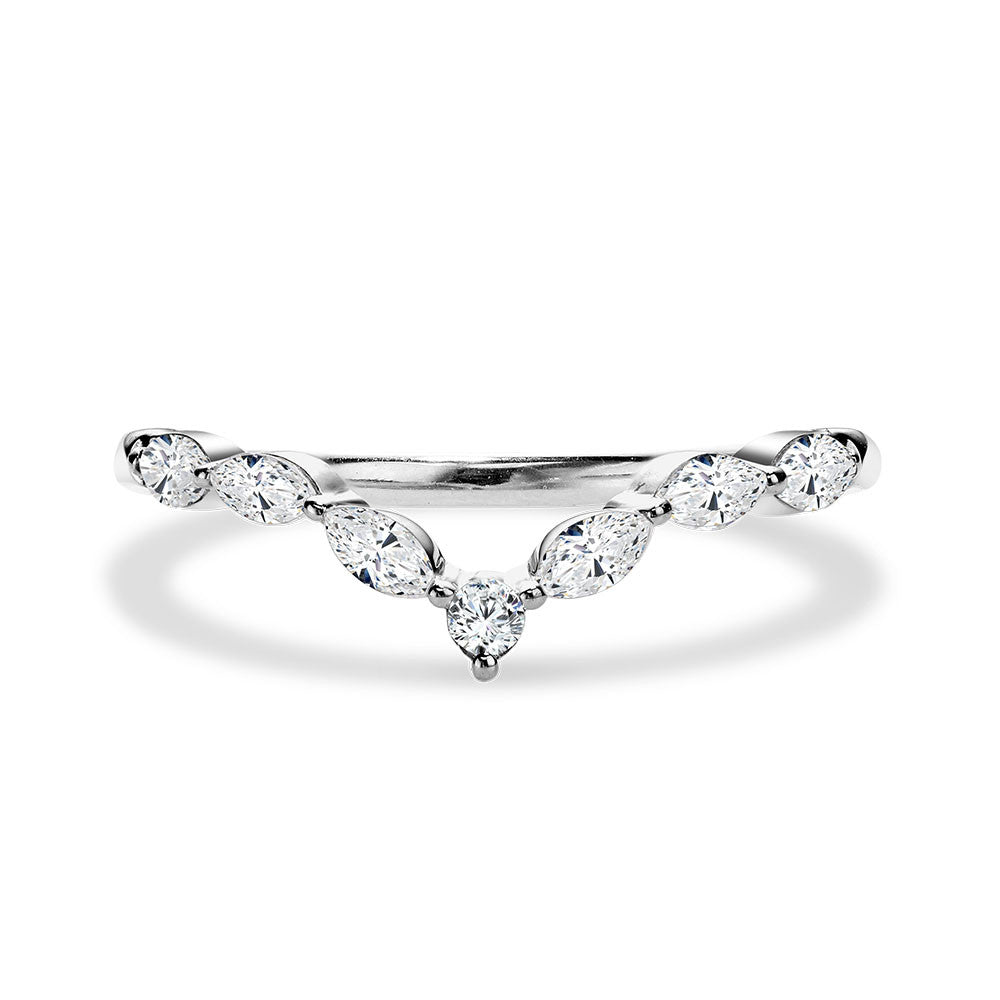 Valina Marquise Diamond Chevron Wedding Band R2393BW-SR
