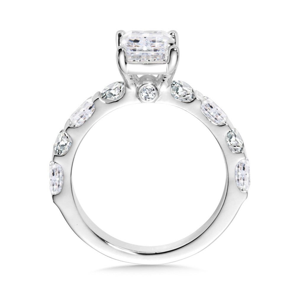 Valina Emerald-Cut Side Stone Diamond Engagement Ring R2469W-SR