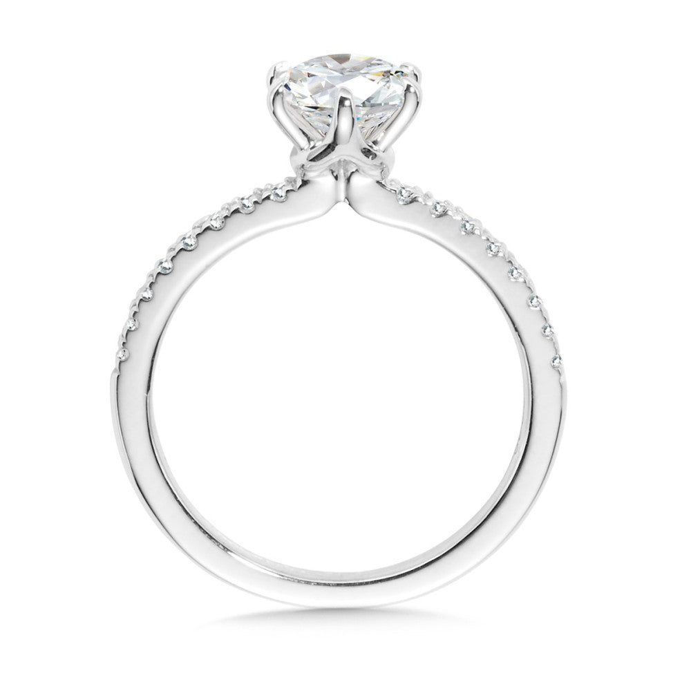 Straight Six-Prong Diamond Engagement Ring R2470W-SR
