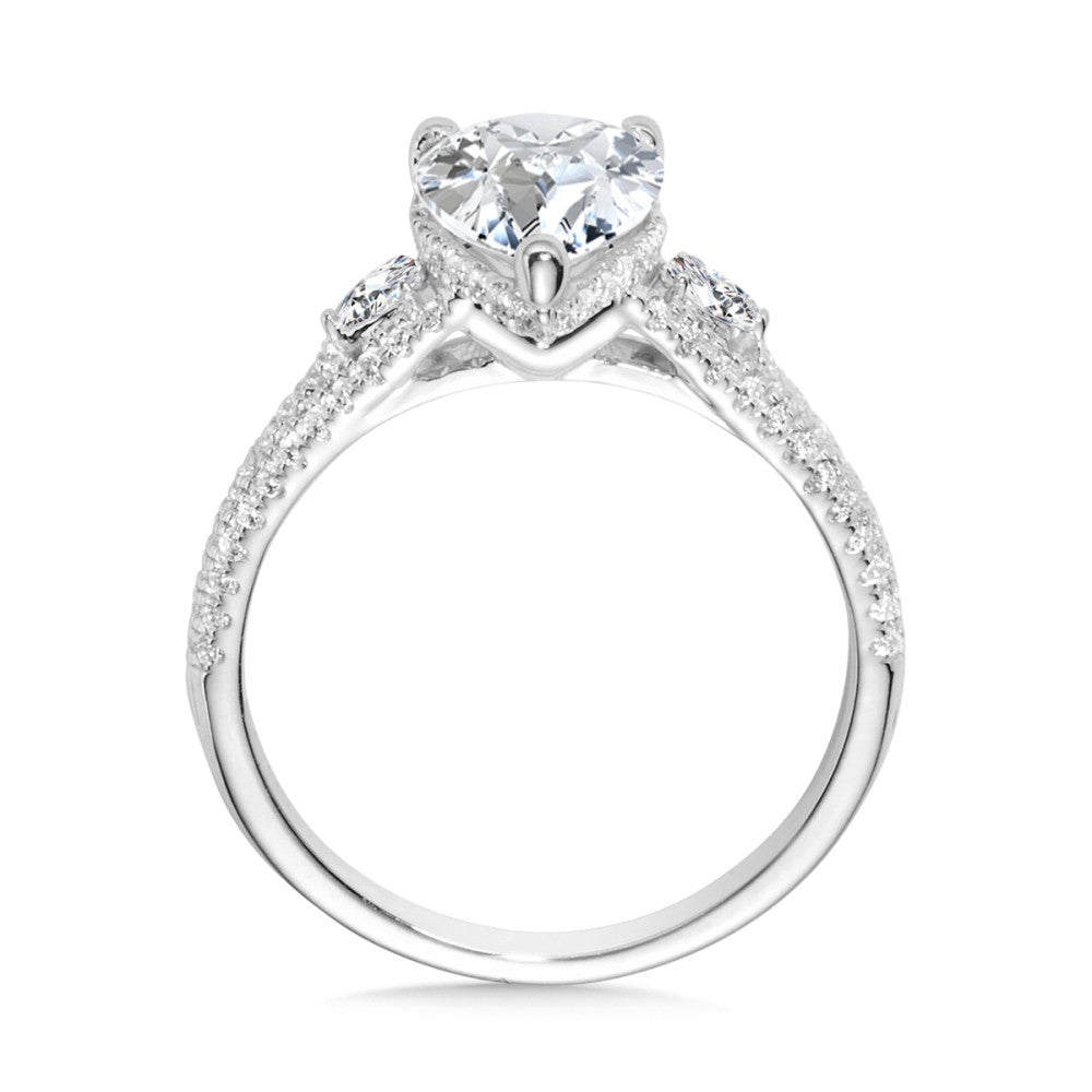 Valina Pear-Cut Diamond Tapered Engagement Ring R2482W-SR