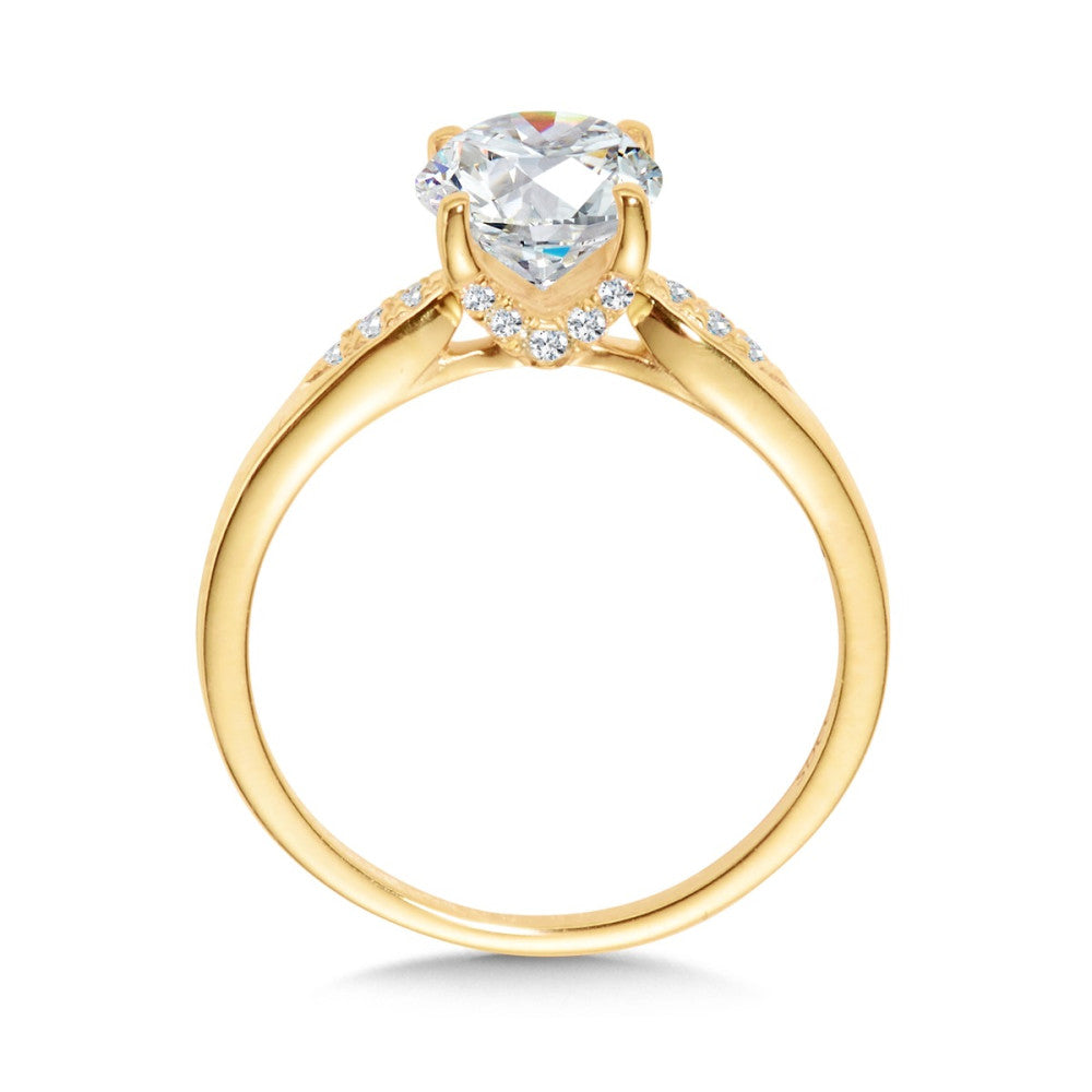 Valina Oval-Cut & Side Stone Diamond Engagement Ring R2487Y-SR