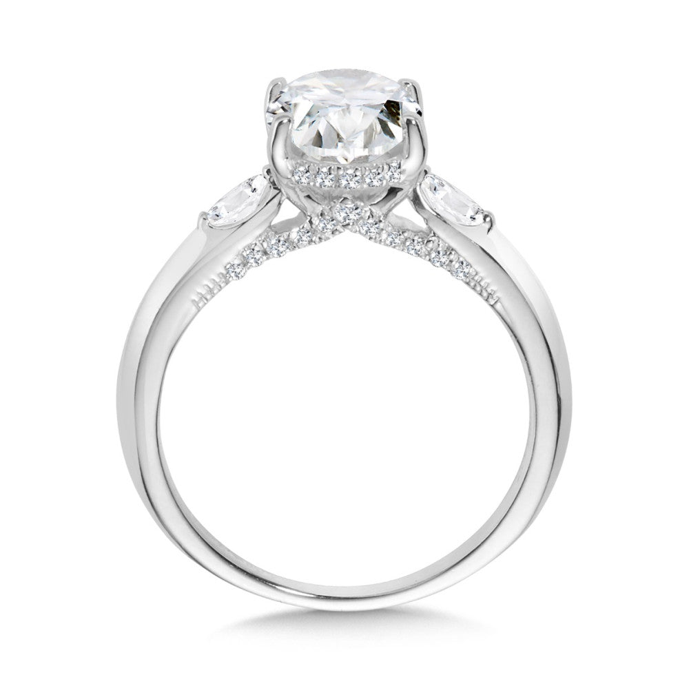 Valina Three-Stone Oval-Cut Diamond Engagement Ring R2499W-SR