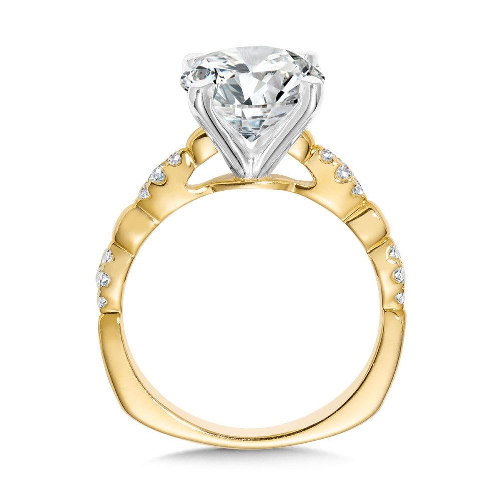 Valina Diamond Scalloped Shank Engagement Ring R2507Y