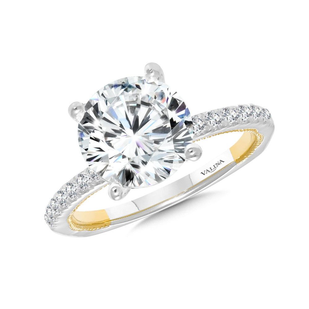 Valina Straight Two-Tone Diamond Engagement Ring R2509WY