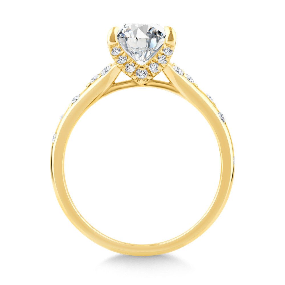 Pear-Cut Stardust Diamond Engagement Ring R2518Y-SR