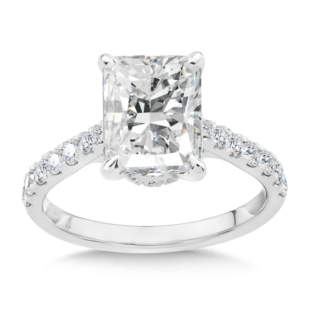 Valina Radiant-Cut Diamond Straight Engagement Ring R2537W-SR
