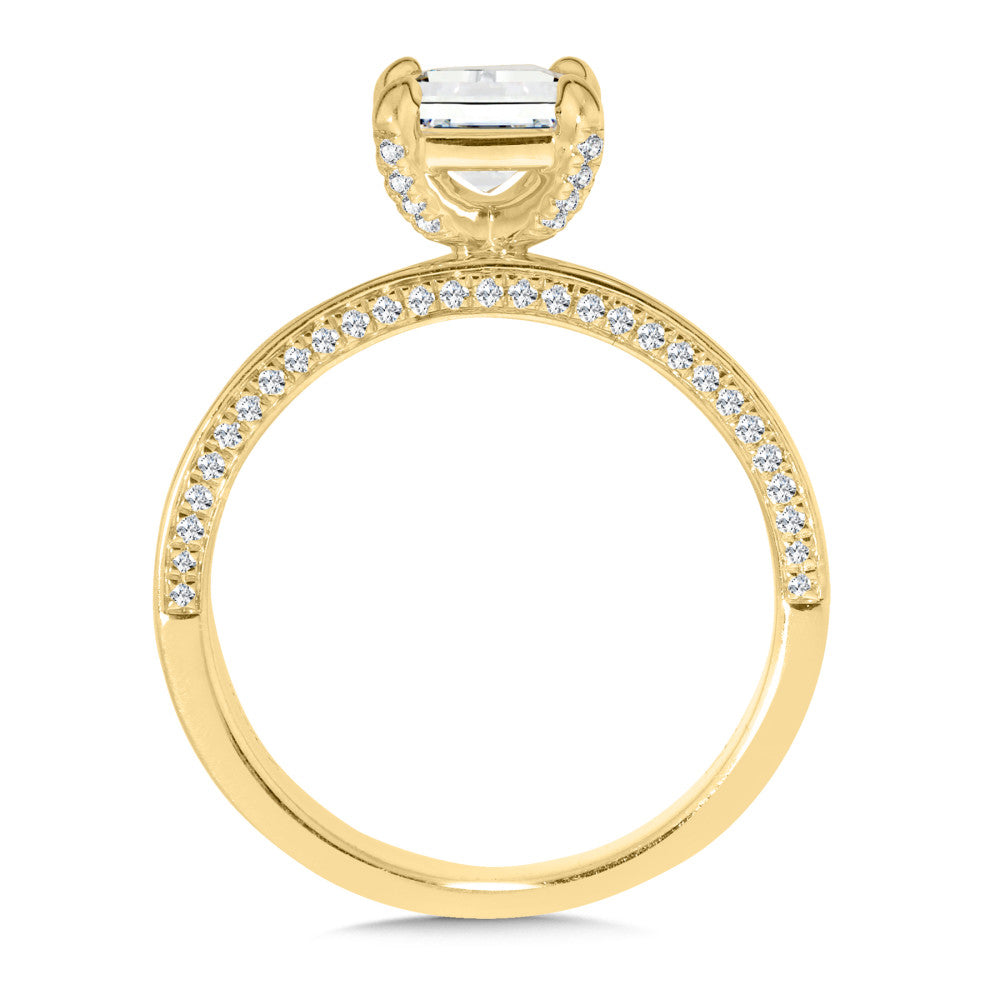 Valina Radiant-Cut Diamond Hidden Accent Engagement Ring R2563Y-SR