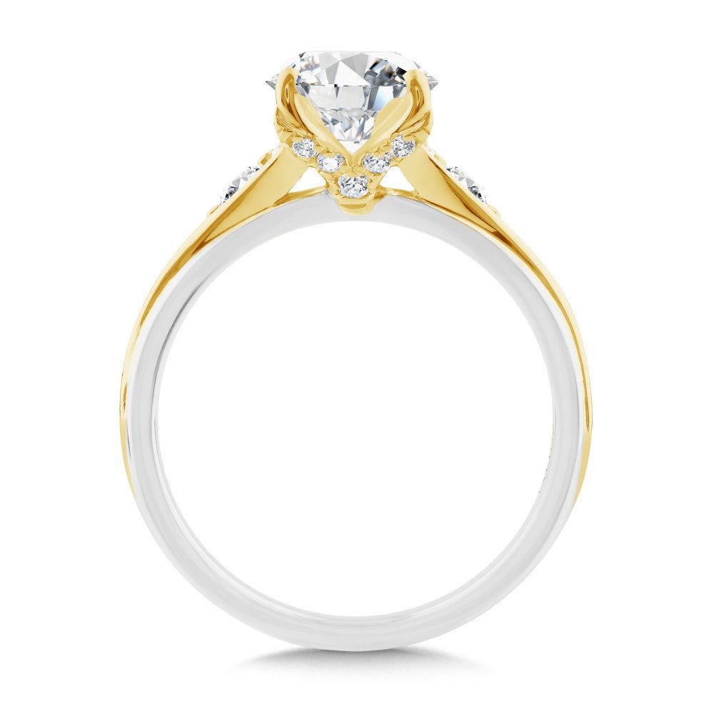 Valina Two-Tone Oval-Cut Diamond Engagement Ring R2573WY-SR
