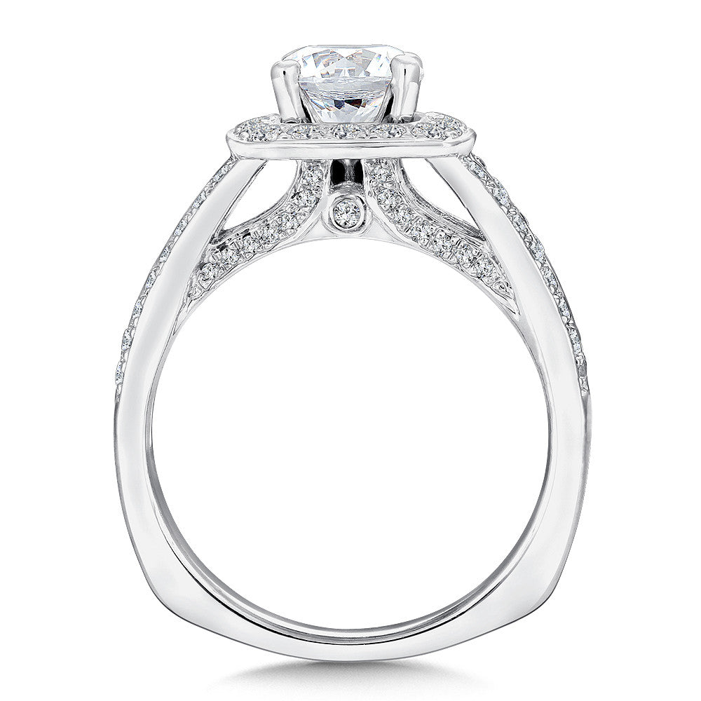 Valina Cushion Shape Halo Engagement Ring R9309W