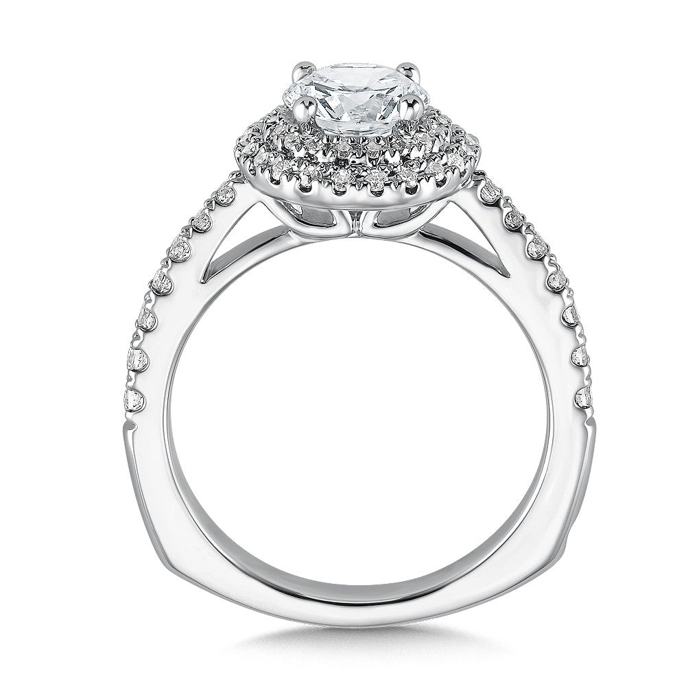 DOUBLE HALO DIAMOND ENGAGEMENT RING R9468W