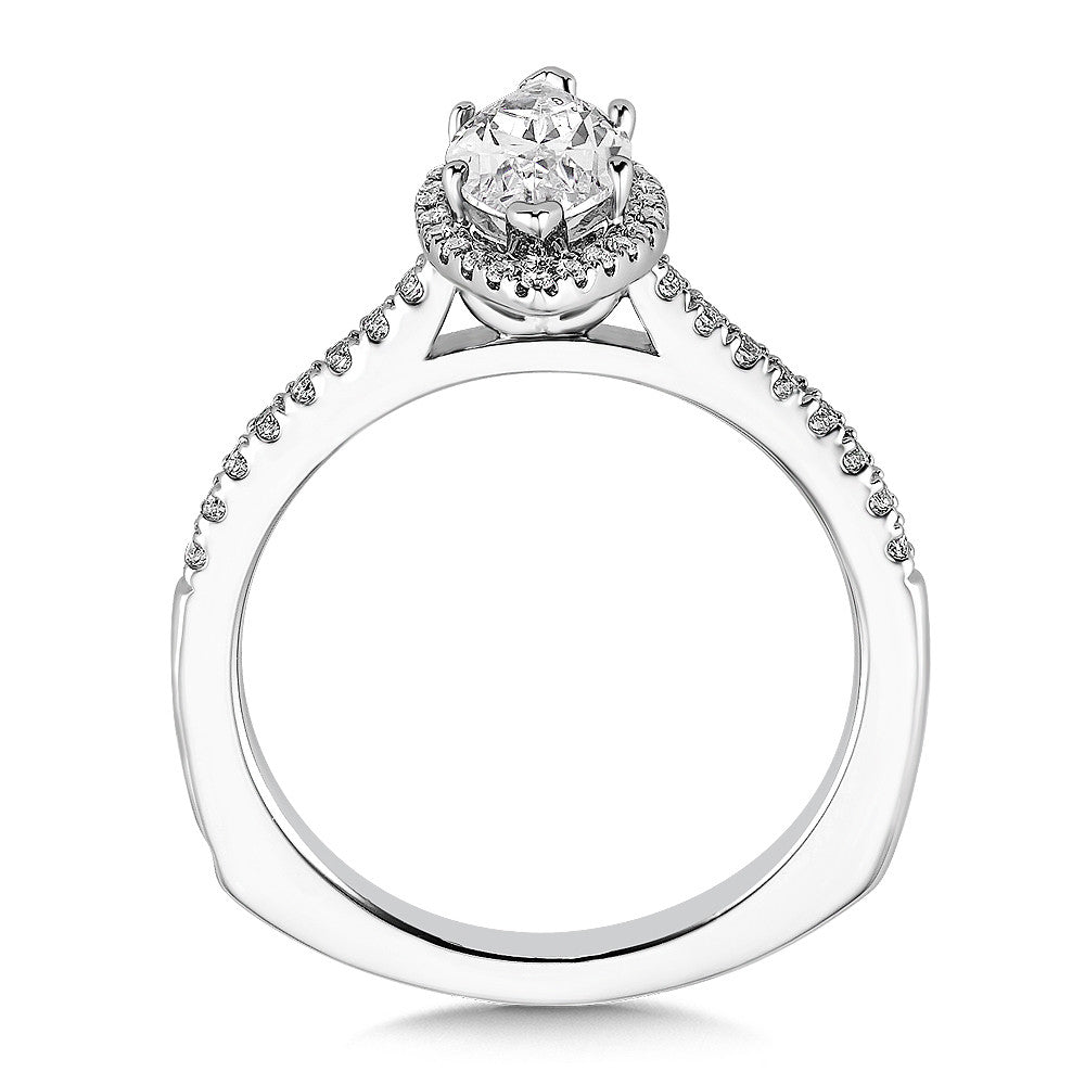 MARQUISE SHAPE HALO ENGAGEMENT RING R9524W