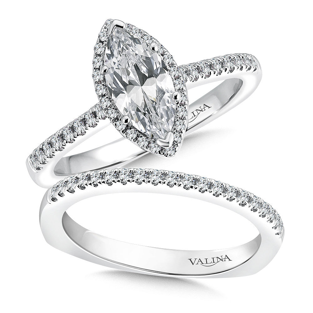 MARQUISE SHAPE HALO ENGAGEMENT RING R9524W