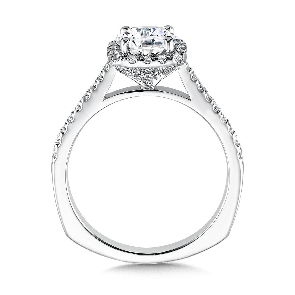 CUSHION SHAPE HALO DIAMOND ENGAGEMENT RING R9542W