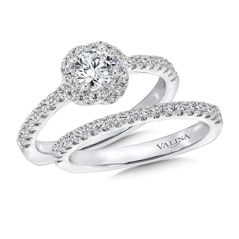 Valina Floral Shape Halo Diamond Engagement Ring RQ9408W